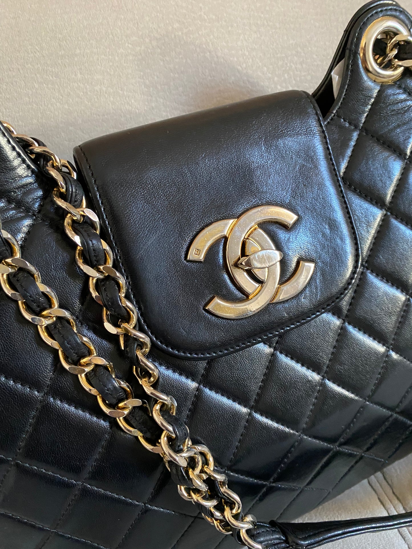 Chanel Black Maxi Logo Bag