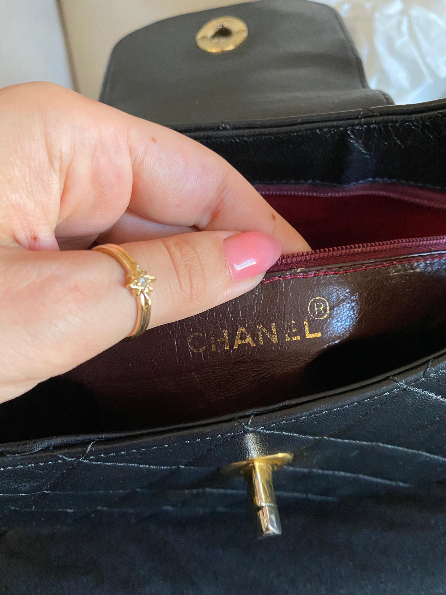 Chanel Black Maxi Logo Bag