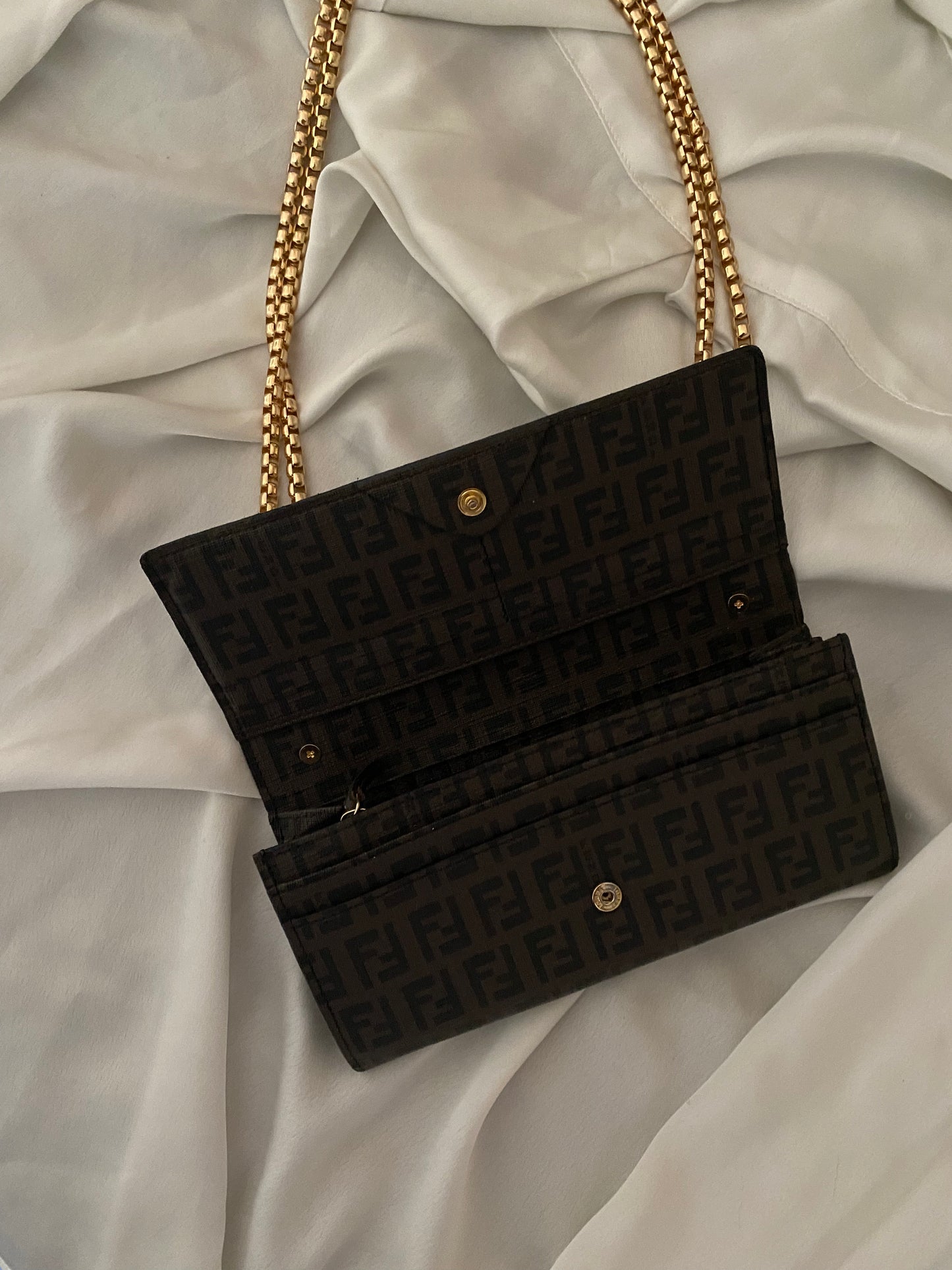 Fendi brown clutch bag