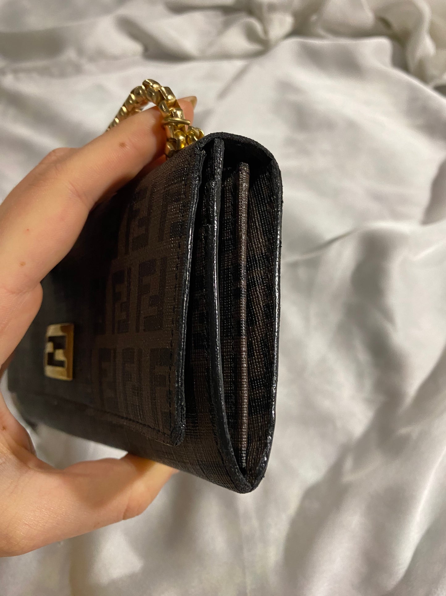 Fendi brown clutch bag