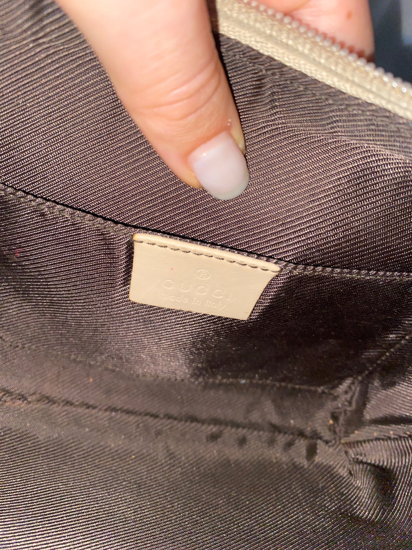 Gucci half moon monogram hobo beige