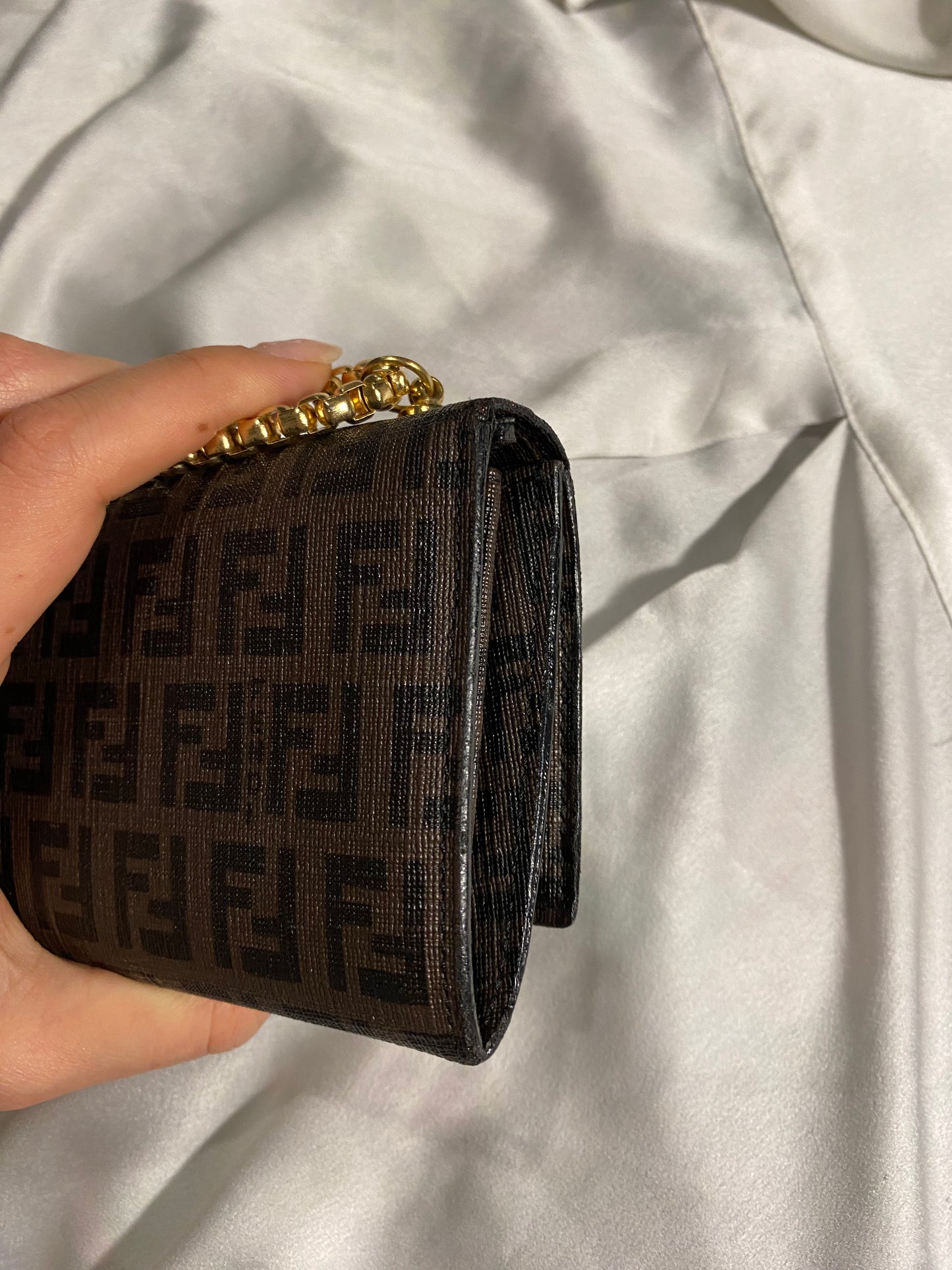 Fendi brown clutch bag