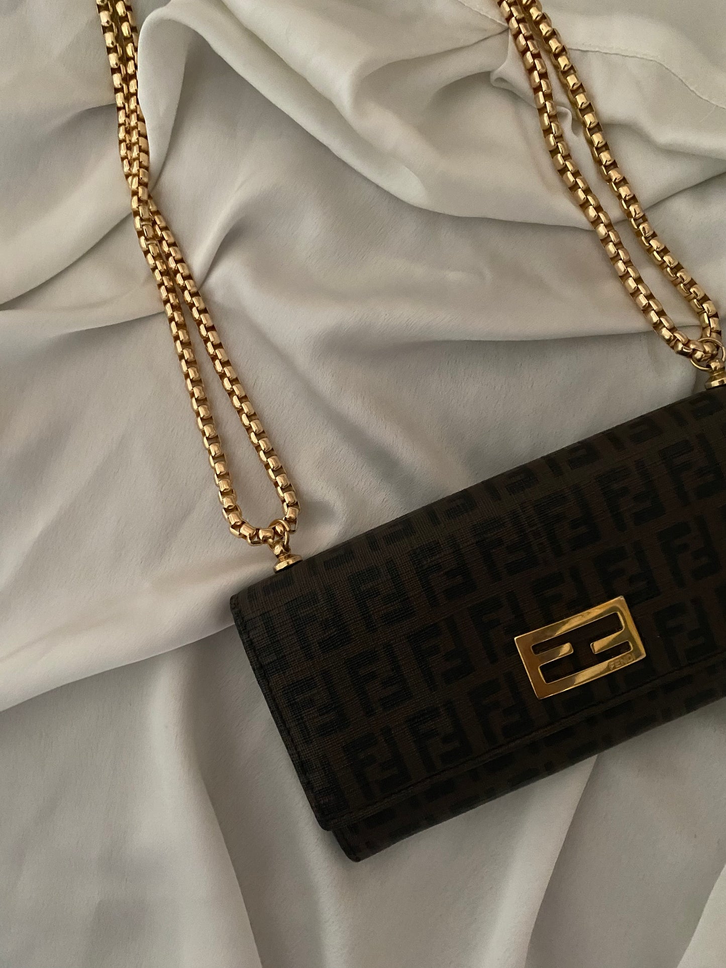 Fendi brown clutch bag