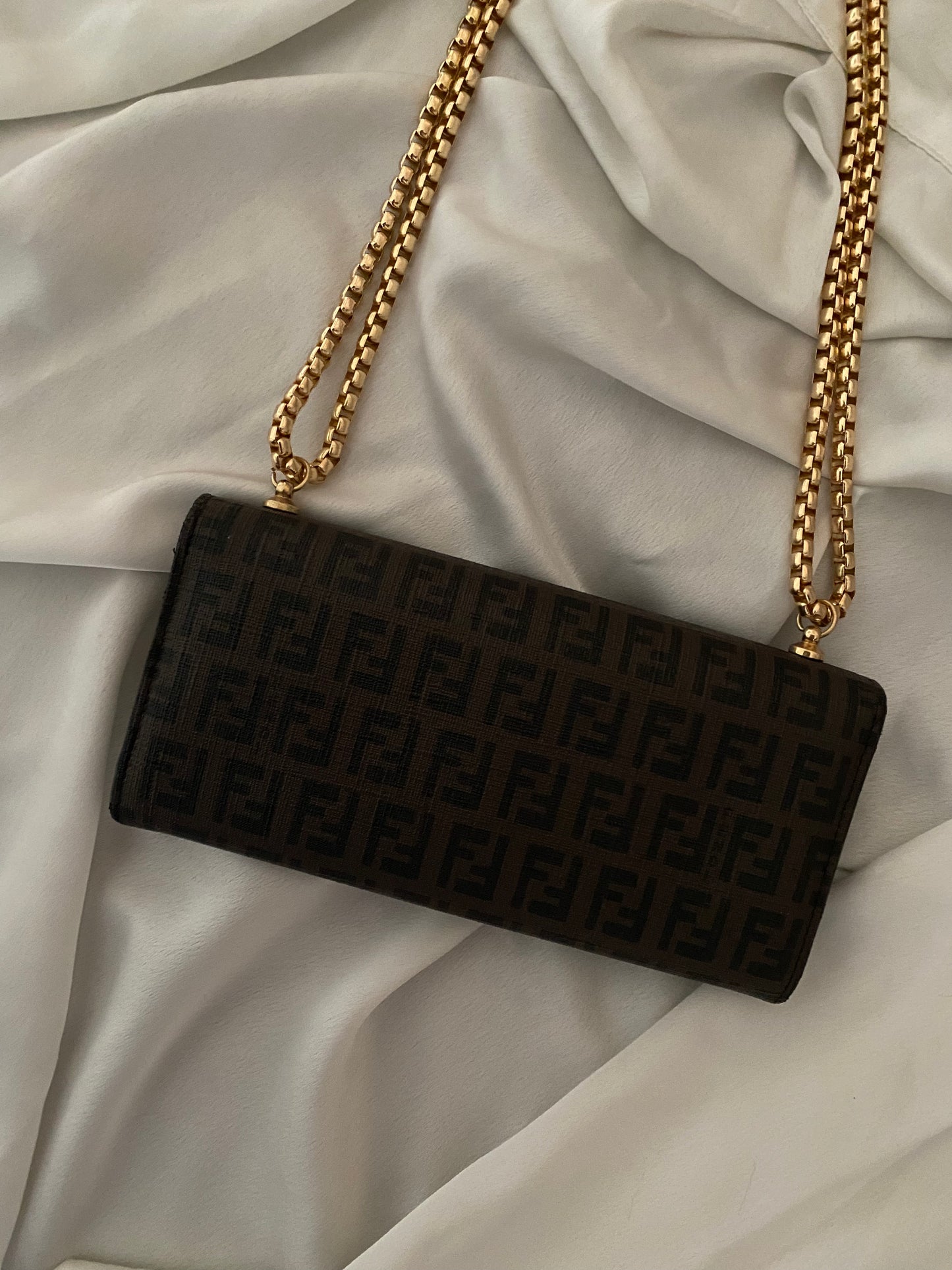 Fendi brown clutch bag