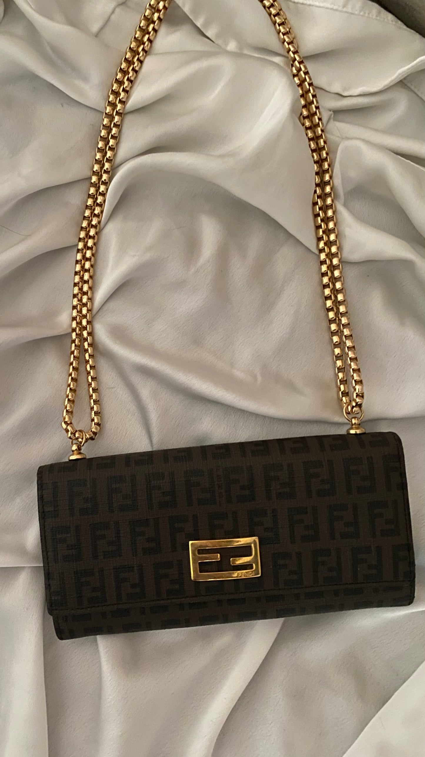 Fendi brown clutch bag