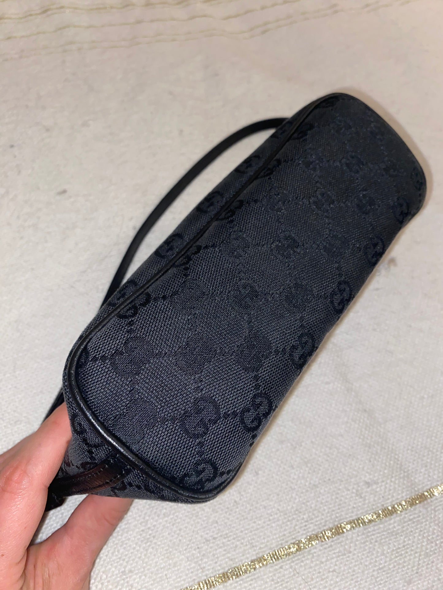Gucci black monogram boat