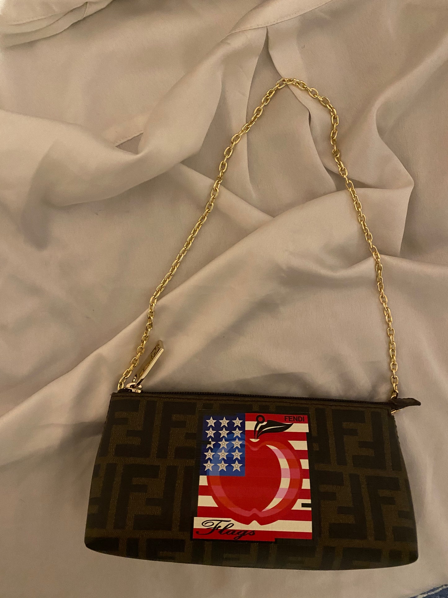 Fendi flags clutch bag