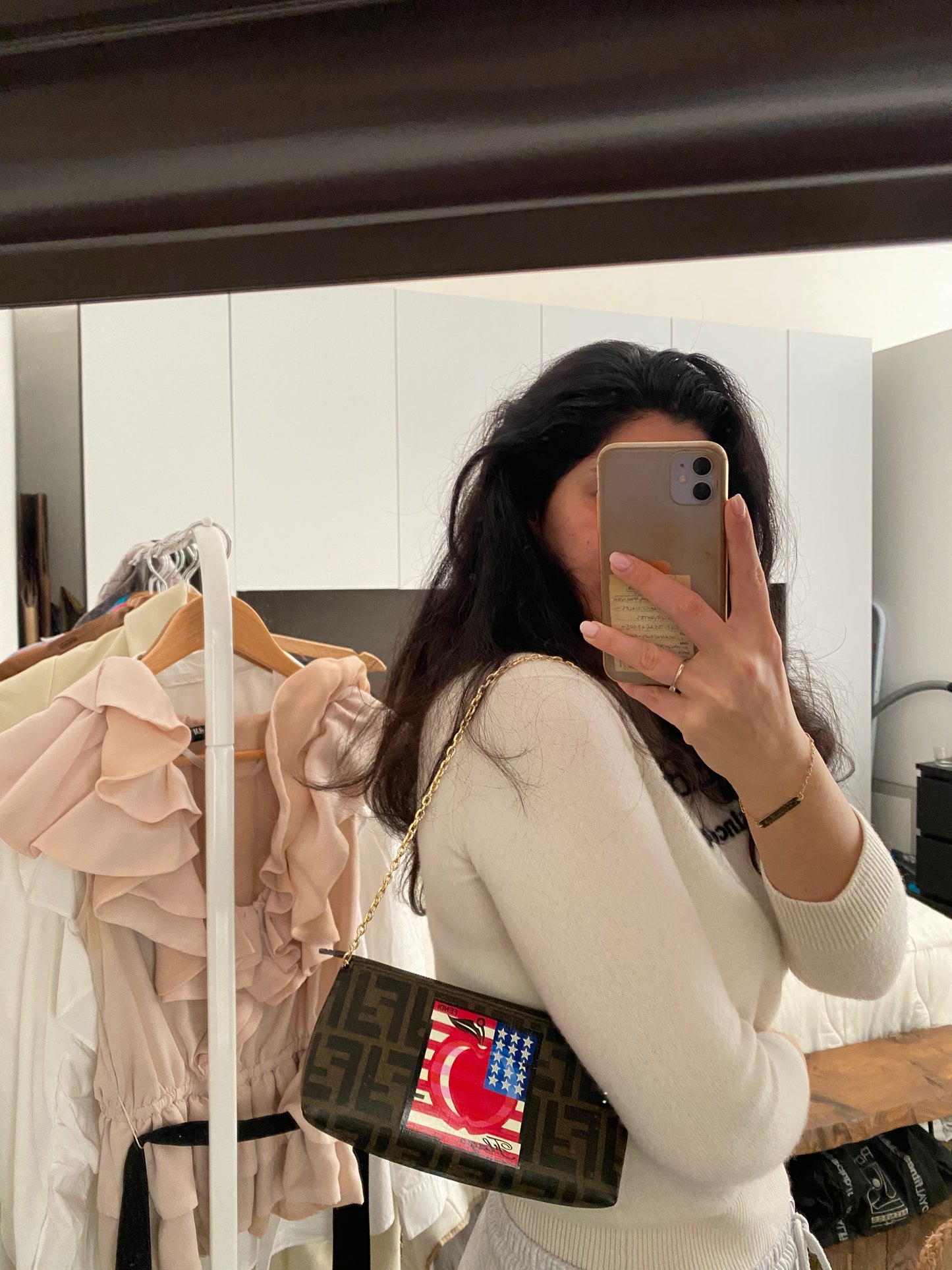 Fendi flags clutch bag